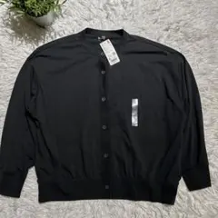 【新品タグ付】ユニクロ UVカット リラックスカーディガン XL ブラック 黒