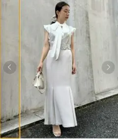 スナイデル　美ライン　プリーツマーメイドラインワンピース　ジャンスカ