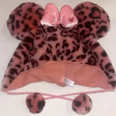 ミニー ヒョウ柄 ピンク ファンキャップ