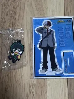 緑谷出久 ラバーキーホルダー & 轟焦凍 アクリルカード　くら寿司