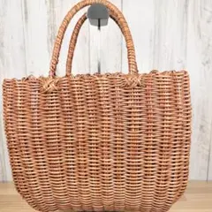 ラタン風 かごバッグ トートバッグ ナチュラルカラー シンプル