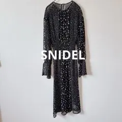 SNIDEL スナイデル ランダムドットワンピース 黒
