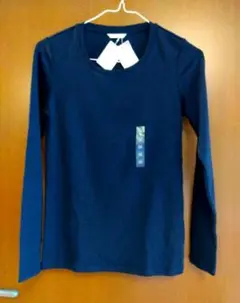 ★ユニクロ★フライスクルーネックT★長袖Tシャツ★ネイビー★