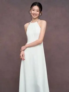 オールシーズン対応 シンプルロングドレス 結婚式パーティーに最適