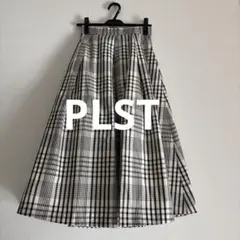 PLST プラステ ギャザーボリュームフレアスカート チェック柄 S