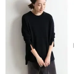 SLOBE IENA　ニット　クルーネック　プルオーバー　洗える　ウール混