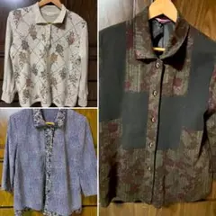 花柄トップス3点セット まとめ売り レディース レトロ柄