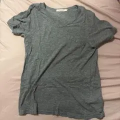 グレー Vネック Tシャツ ポケット付き