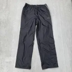 kappa トラックパンツ　ロゴ刺繍　サイドライン　ブラック　古着