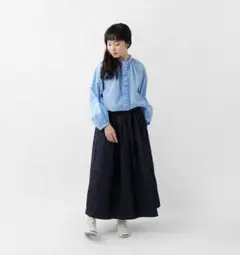 ★日本製 Brocante 10oz イージー デニム プリッセ スカートのサムネイル