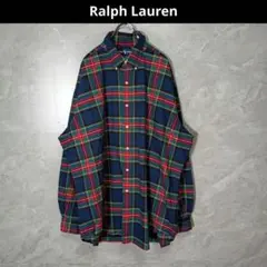 90s ラルフローレン BLAKE タータン チェック シャツ XL