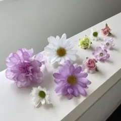 ☆キラキラ入り☆ラプンツェル風お花の髪飾り 10輪