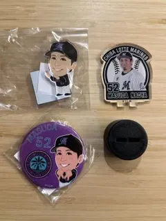 【千葉ロッテマリーンズ】益田直也 アクリルスタンド・缶バッジ・ボトルキャップ3点