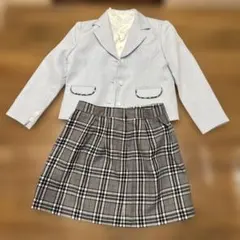 フォーマルセット 120cm ライトグレー チェック柄