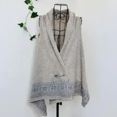 caliner ベスト　ジレ　カーディガン　アシンメトリー　ストール風