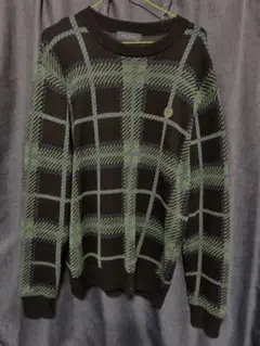 FRED PERRY フレッドペリー チェック柄 ニット セーター ブラックのサムネイル