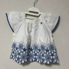 【美品】刺繍入りフレアスリーブシャツ