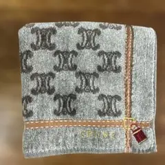 CELINE ロゴ タオルハンカチ ブラウン