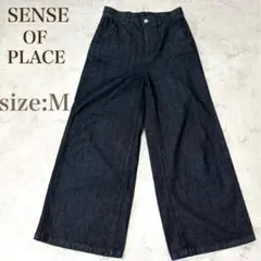 SENSE OF PLACE センスオブプレイス　デニム　ワイドパンツ　濃紺　M