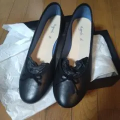 agnès b. ブラック フラットシューズ 39