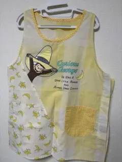 Curious George エプロン イエロー チェック