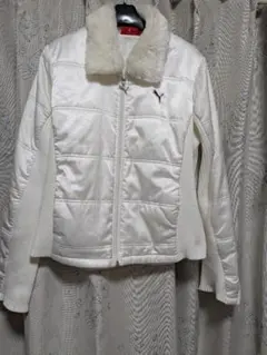 PUMA プーマ レディース 中綿ジャケット ファー襟 ホワイト　ブルゾン　Ｌ