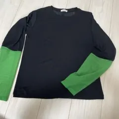 LEPSIM 長袖Tシャツ ブラック/グリーン