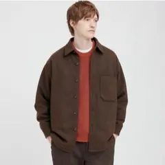 UNIQLO❤️新品未使用 オーバーシャツジャケット XL ウール風のサムネイル