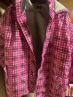 スキーウェア Lサイズ ピンクチェック
