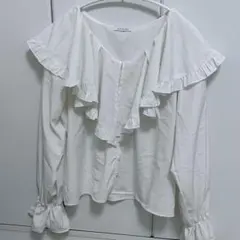 OLIVE des OLIVE 長袖　シャツ　ブラウス　ホワイト　白　フリルのサムネイル