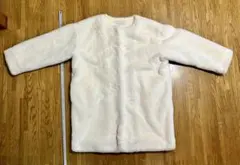 ホワイト ノーカラーコートM