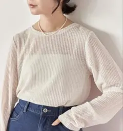 Samansa Mos2 blueシアーリブロンT キナリ