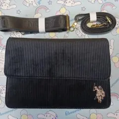 US.POLO.ASSN コーデュロイショルダーバッグ