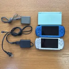 【ジャンク品】PSP3000 シルバー ブルー2台 ニンテンドーDS セット