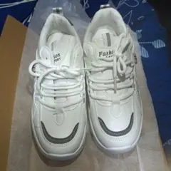 ホワイト 厚底スニーカー ファッションスポーツ