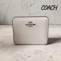 COACH コーチ 二つ折り財布 ホワイト - メルカリ
