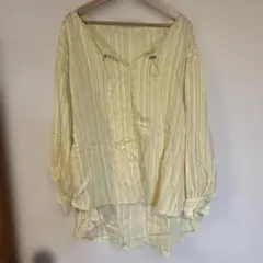 chocol raffine robe ストライプ ブラウス イエロー