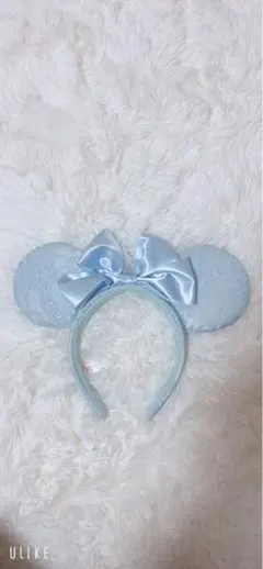 ディズニー　水色　カチューシャ　レース　Blue Ever After