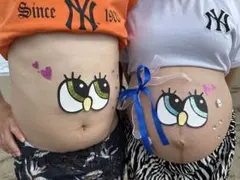 マタニティシール　フォト　妊婦　貼って剥がせるシールタイプ　目だまシール　おめめ