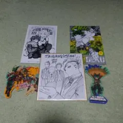 ヒロアカ　色紙＋ポストカード2点＋ステッカー2枚
