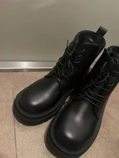 GRL厚底レースアップブーツ 黒