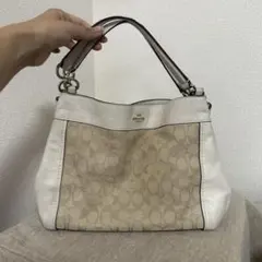 【値下げ中】COACH ハンドバッグ ホワイト/ベージュ