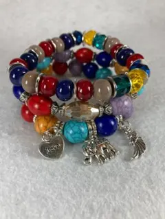 最終値下げ新品未使用　ボヘミアンスタイル・ビーズブレスレット（女性用）3点セット