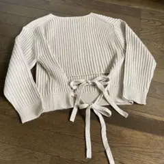Vis ＊ バックリボン ニットリブプルオーバー