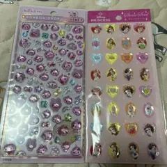 ボンボンドロップミニしずくちゃん＆ディズニープリンセスストーンシール　２点セット