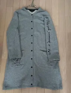 アニエスベー　メッセージ刺繍　ロングカーディガン スウェット地 グレー　アウター