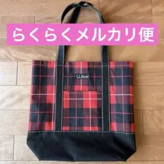 L.L.Bean 赤黒チェック トートバッグ