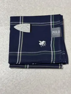 POLO ネイビー チェック柄 ハンカチのサムネイル