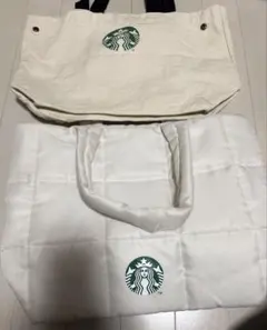 Starbucks2セット ホワイトキルティングトートバッグ
