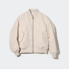 【美品】UNIQLO MA-1ジャケット オフホワイト　Mサイズ